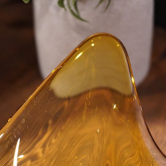 Bohemian Niagara Series Amber & Green Sommerso Chech Glass Bowl by Karel Zemek - Picture 5 of 15